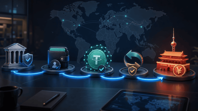 Five stages for acquiring USDT and preparing a China supplier payment