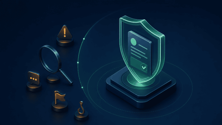 Illustration of USDT transfer safety checks for wallet, network, quote, and recipient details